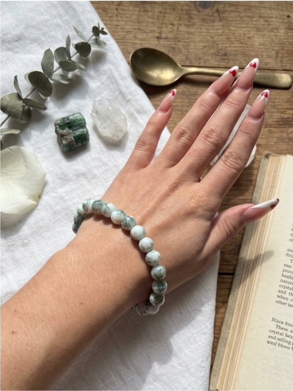 Moss Agate Crystal Bracelet Emotional Balance‎ | Grounding Energy | Abundance |